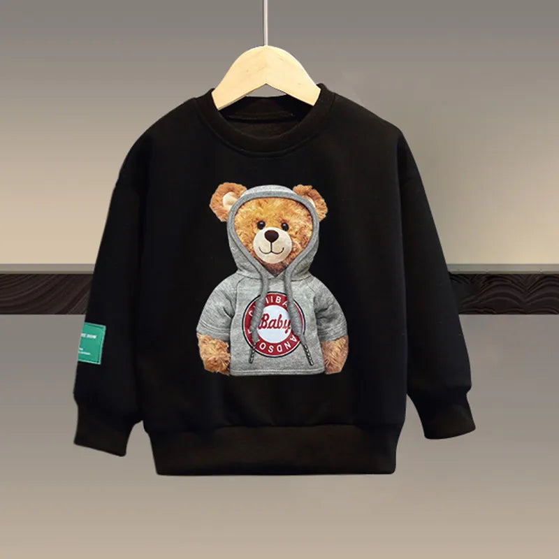 Kids Cartoon Bear Design Sweatshirt and Pant Tracksuit Set childrensterritory
