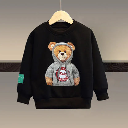 Kids Cartoon Bear Design Sweatshirt and Pant Tracksuit Set childrensterritory