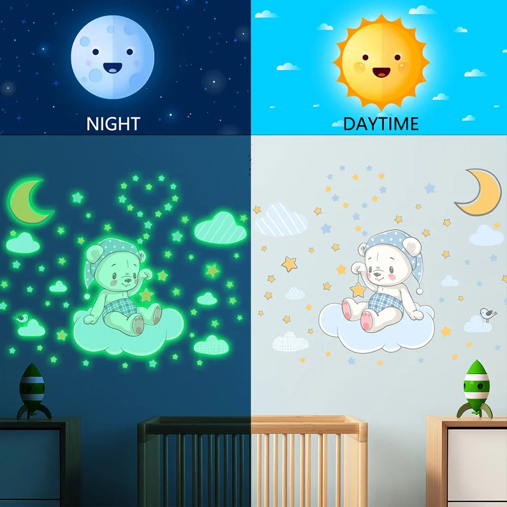 Glow-in-the-Dark Cartoon Design Luminous Wall Stickers