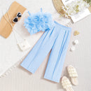Kids Girls' Floral Top and Wide Leg Pants 2Pcs Summer Sets