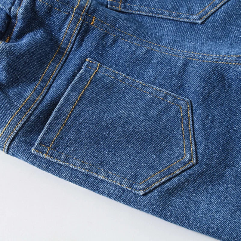 Little Girls Solid Color Denim Pants childrensterritory