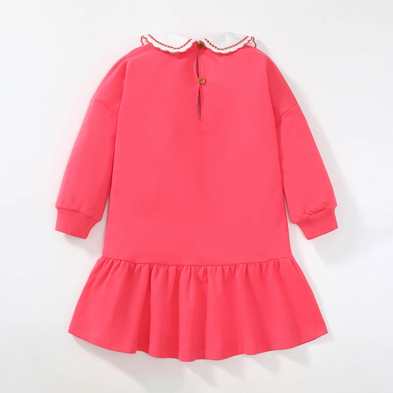 Girls Full Sleeves Flowers Embroidery Design Princess Dresses childrensterritory