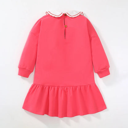 Girls Full Sleeves Flowers Embroidery Design Princess Dresses childrensterritory
