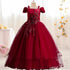 Kids Girls Lace Embroidery Bridesmaid Party Dress childrensterritory