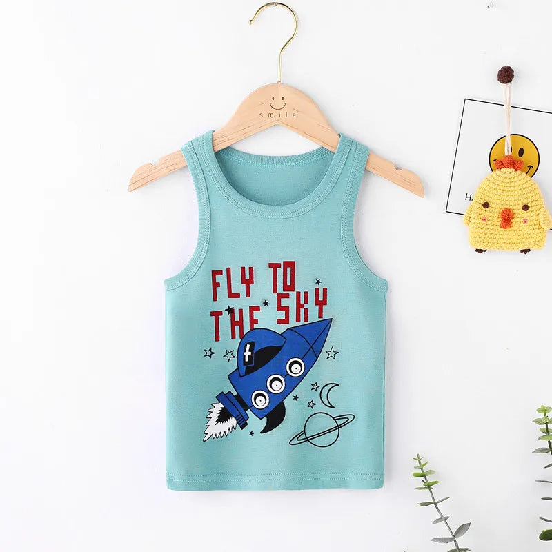 Kids Cotton Multiple Styles Camisole Vests For Summer childrensterritory