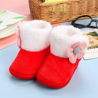 Flower Design Comfortable Baby Snow Booties childrensterritory