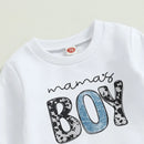 Baby mama's Boys Letter Print Top and Elastic Pants Set childrensterritory