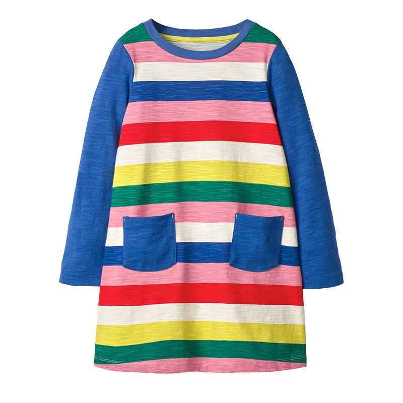 Long-Sleeved Printed Summer Dresses For Girls