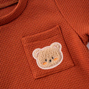 Baby Boy Waffle Short Sleeve Two Piece Casual Outfit Set childrensterritory