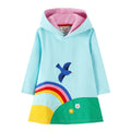 Long-Sleeved Cartoon Print Autumn Girls' Dresses