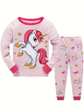 Cartoon and Letter Print Toddler Boys Girls Pajamas Sets childrensterritory