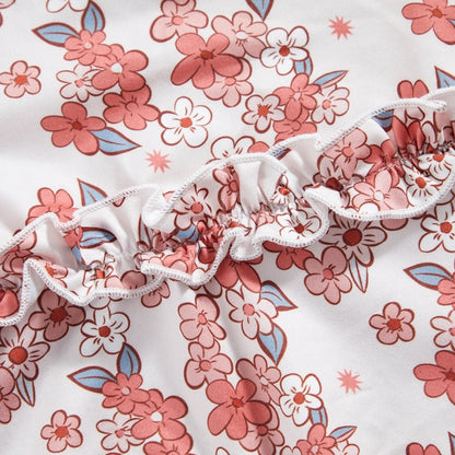 Tie-Up Spaghetti Straps Flower Print Baby Girl Jumpsuit childrensterritory