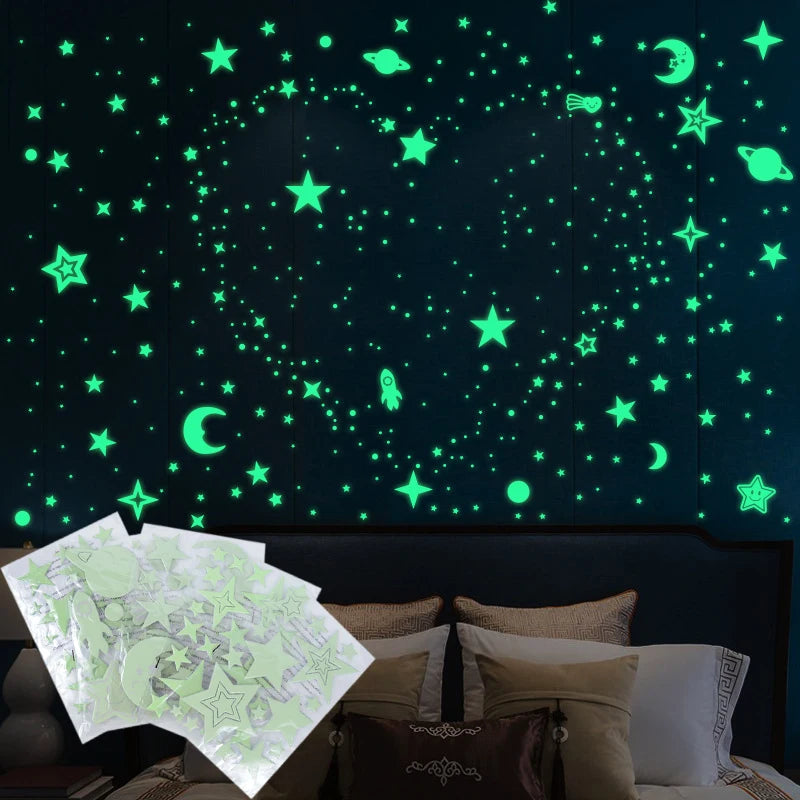 3D Fluorescent Glow in the Dark Wall Decal For Kids Room childrensterritory
