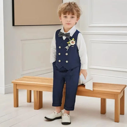 Kids Blazer Vest Pants Formal/Wedding Clothes Set