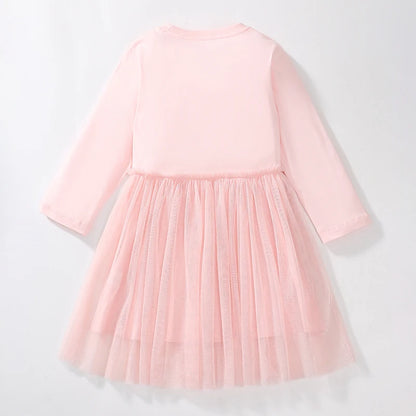 Kids Girls Cartoon Design Long Sleeves Autumn Dresses childrensterritory