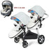 2 in-1 PU Leather Waterproof Twins Baby Stroller childrensterritory