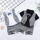 Boys' Casual  Bow Tie Design Summer Clothing Set