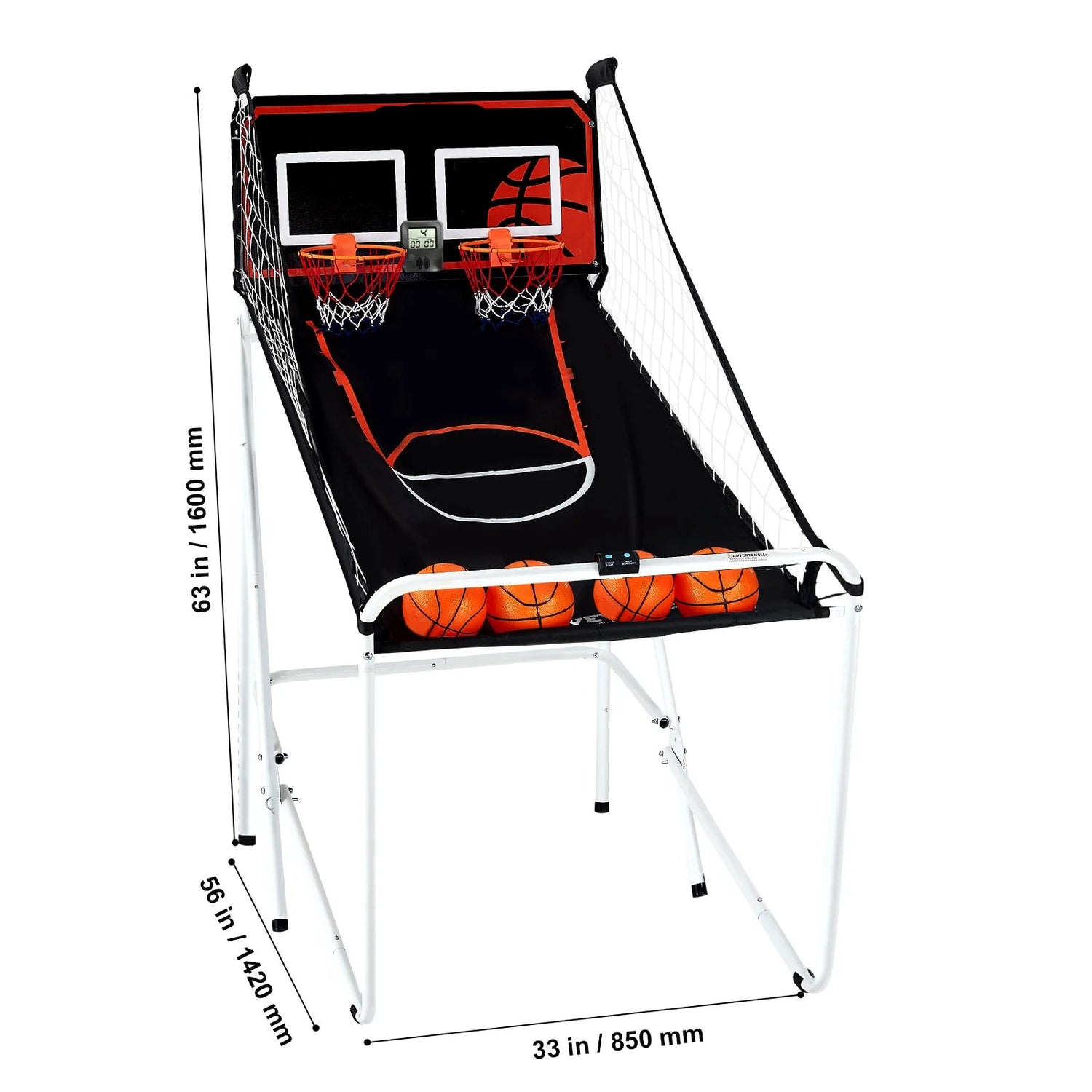Kids Foldable Indoor Basketball Arcade Game w/ 4 Balls 8 Game Modes childrensterritory
