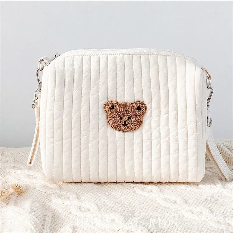 Cartoon Bear Embroidery Zipper Bags for Mommy