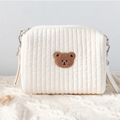 Cartoon Bear Embroidery Zipper Bags for Mommy