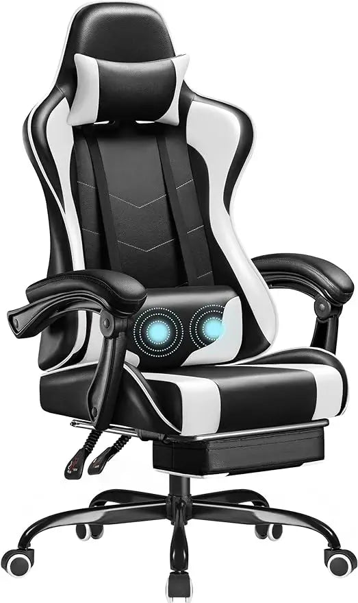 Adjustable Gaming Chair with Footrest and Massage Lumbar Support childrensterritory