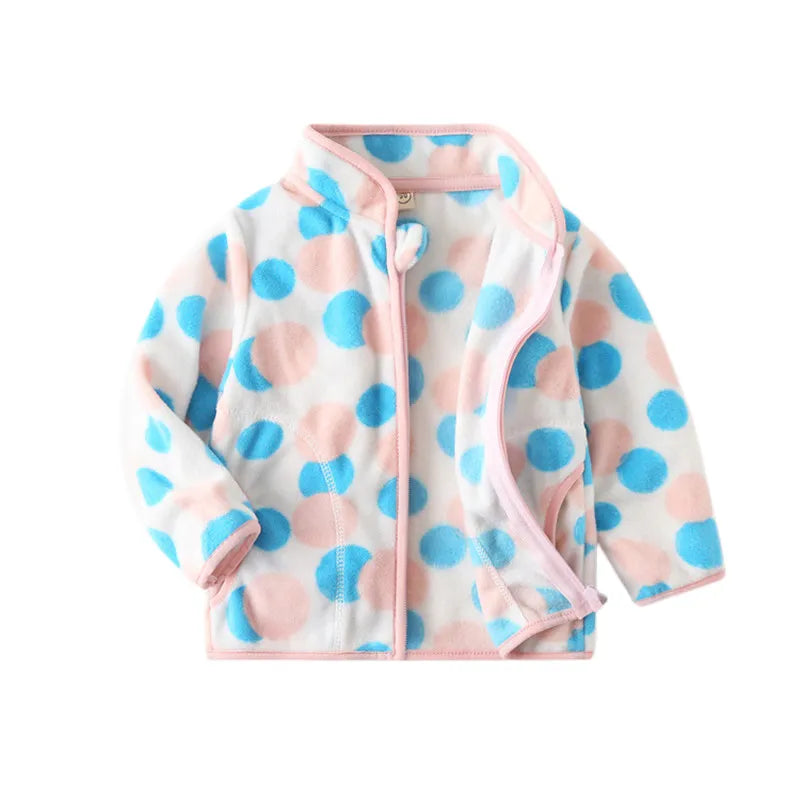 Printed Soft Fleece Kids Zipper Outerwear for Boys Girls childrensterritory