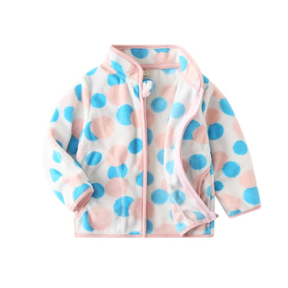 Printed Soft Fleece Kids Zipper Outerwear for Boys Girls childrensterritory