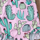 Baby Girl Cactus Print Tankini Bikini Swimsuit and Headband childrensterritory