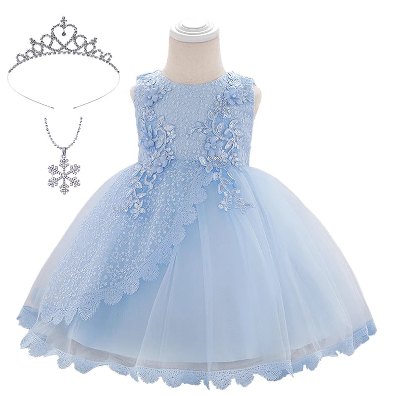 Baby Girl Lace Embroidered Formal Occasion Gowns