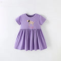 Kids Girls Cartoon Print Cotton Summer A-LINE Dresses