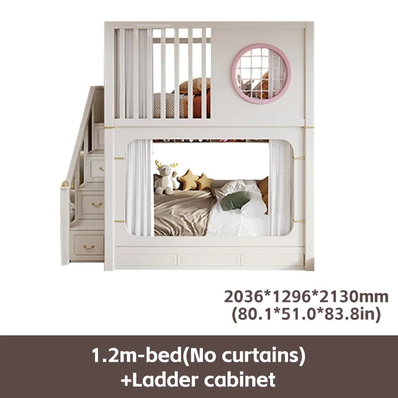 Solid Wooden Multifunctional Kids Bunk Beds with Ladder childrensterritory