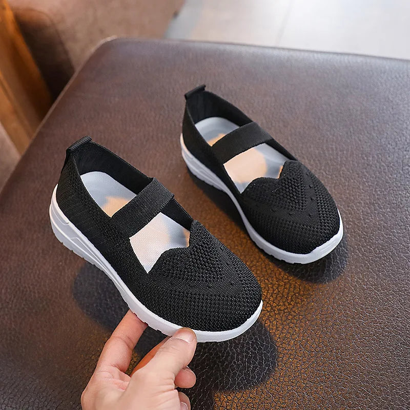 Flyknit Fabric Casual Breathable Kids Sneakers