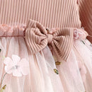 Bowknot Floral Embroidered Mesh Dress for Baby Girl's Events childrensterritory