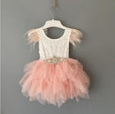 Baby/Kids Girl Tutu Lace Birthday Party Dress with Sashes childrensterritory