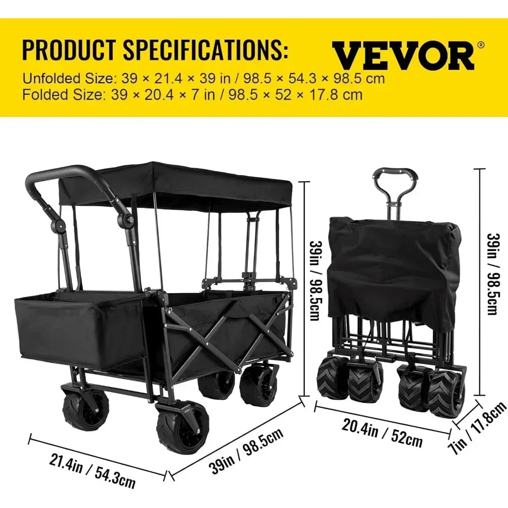 Collapsible Wagon Carts with Removable Canopy