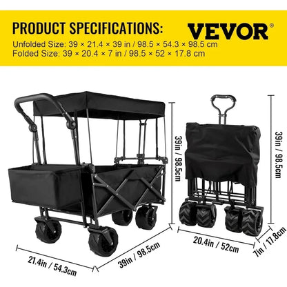 Collapsible Wagon Carts with Removable Canopy
