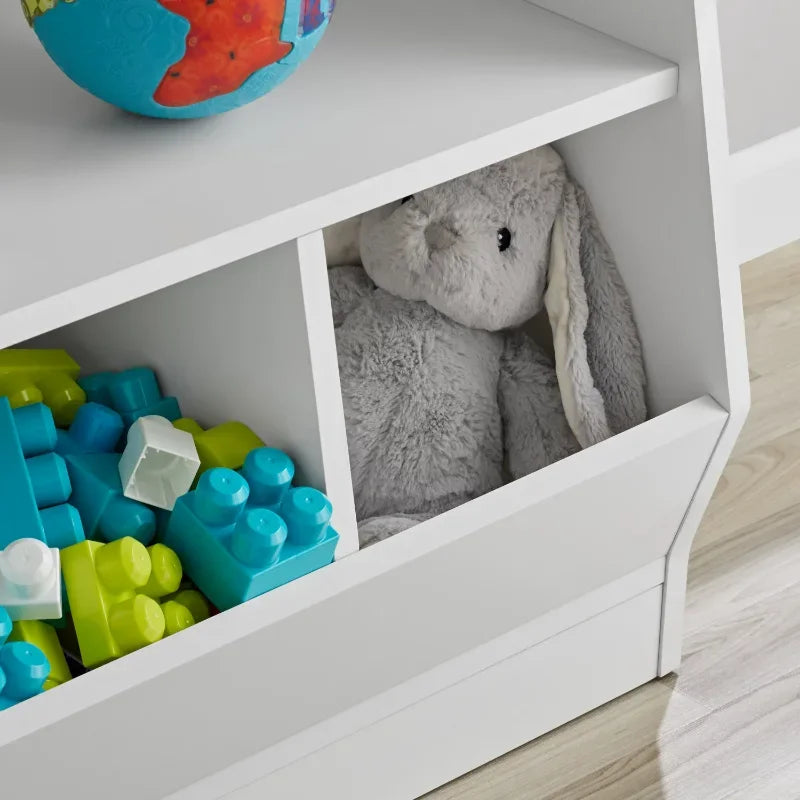 Kids Bin Organizer and Double-Shelf Bookcase childrensterritory