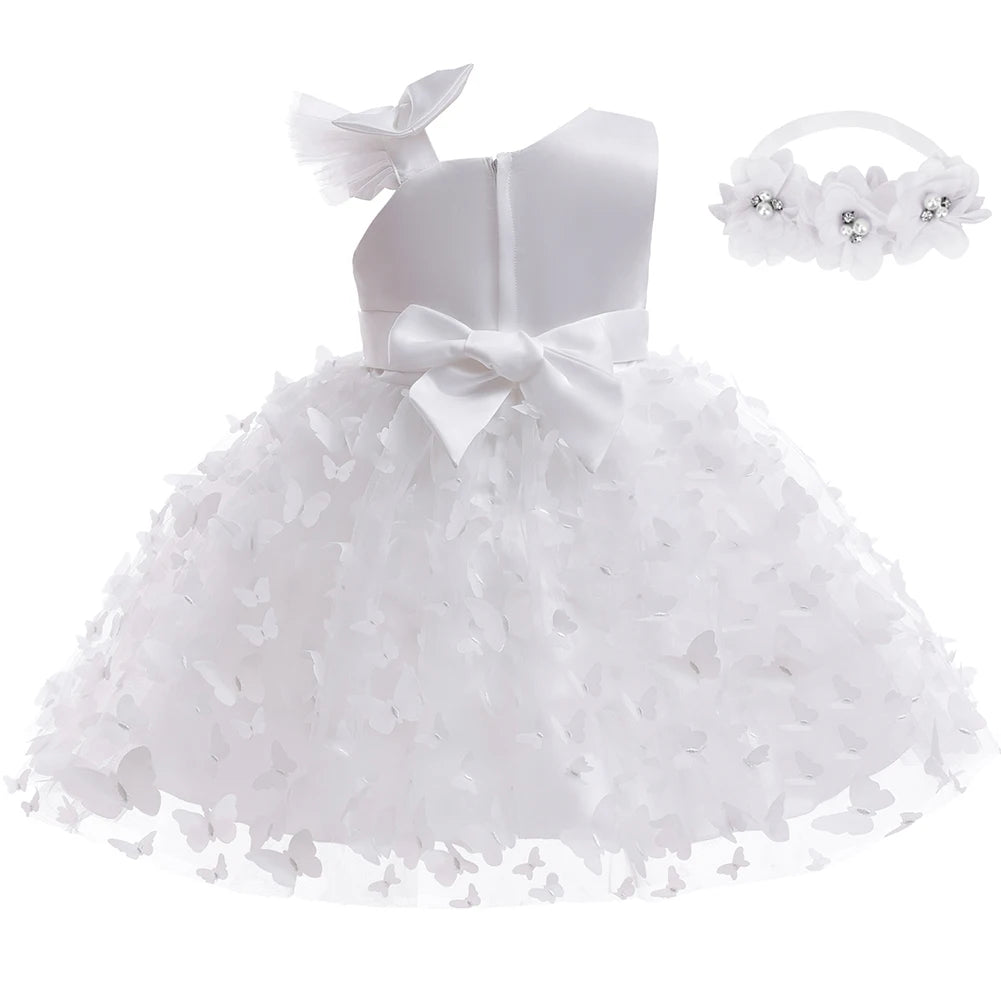 Baby Girl Three-Dimension Butterfly Gown for Baptism/Birthday