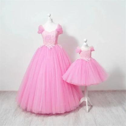 Mommy and Me Long Princess Birthday Party Gowns