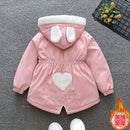 Girls' Cute Rabbit Ears Design Cotton Coat