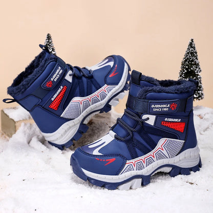 Anti-slip Kids Boys Ankle Boots with Motorcycle Hook and Loop