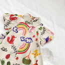 Kids Girl Short Sleeve Rainbow Graffiti Print Summer Dress childrensterritory