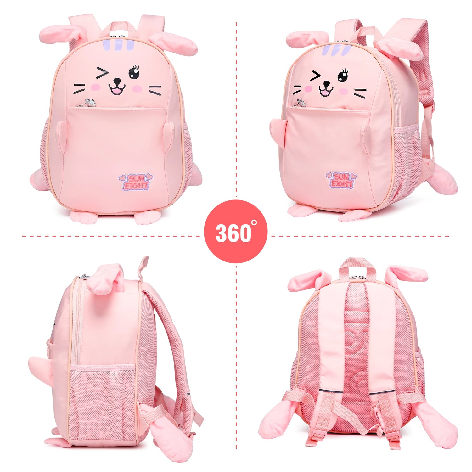 Rabbit Pattern Kids School Backpack Luggage Bag
