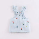 Girls Sleeveless Floral Embroidered Summer Strappy Dresses childrensterritory