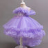 Kids Girls Soft Gauze Solid Color Party Desses with Trailing childrensterritory