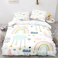 Rainbow Print Lovely Duvet Cover Pillowcase Kids Bedding Set