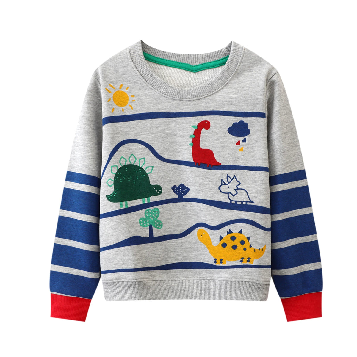 Kids Boys Cartoon Dinosaurs Print Cotton Sweatshirts childrensterritory