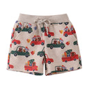 Cartoon Print Summer Drawstring Shorts For Boys Girls childrensterritory