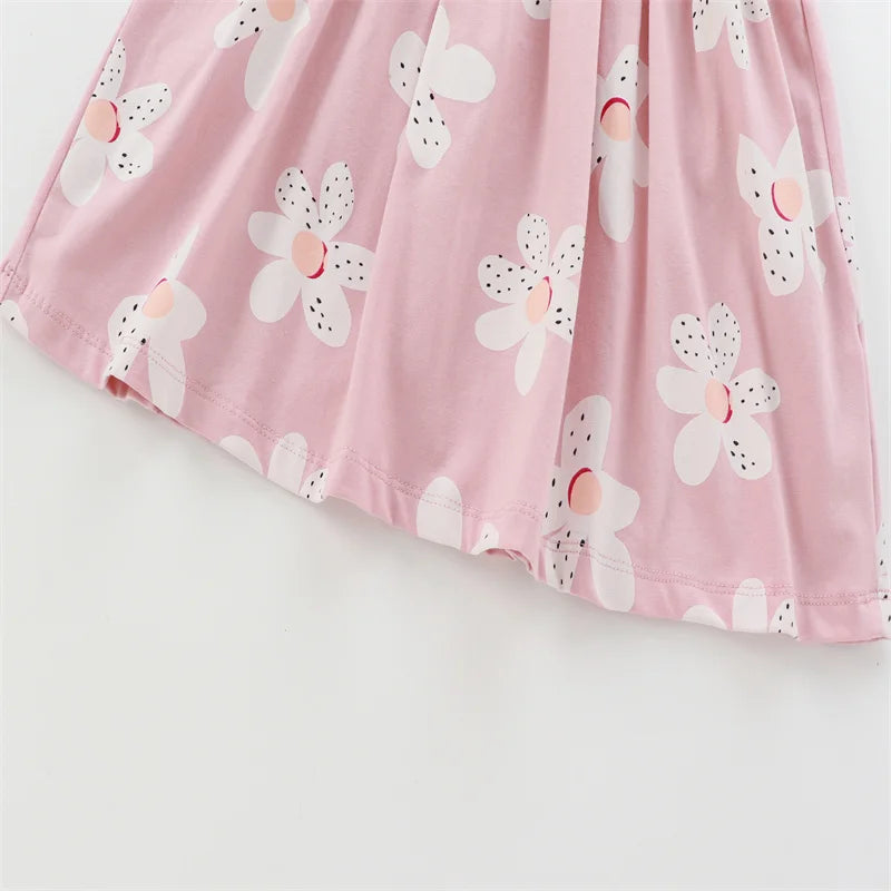 Kids Girls Soft Cotton Cartoon Print Summer Casual Dress