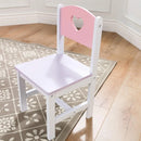 Kids Wooden Heart Stool & Table Set with 4Storage Bins